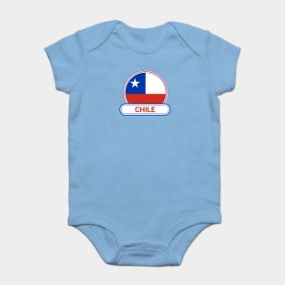 Chile Country Badge - Chile Flag Baby Bodysuit